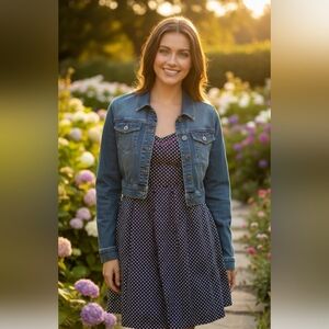 S- Denim Jacket Papaya P2P= 17"